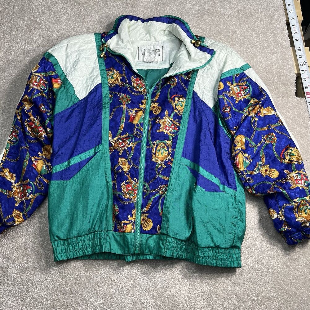 Vintage Active Frontier Track Jacket‎ Womens Medium Colorblock Nautical Full Zip